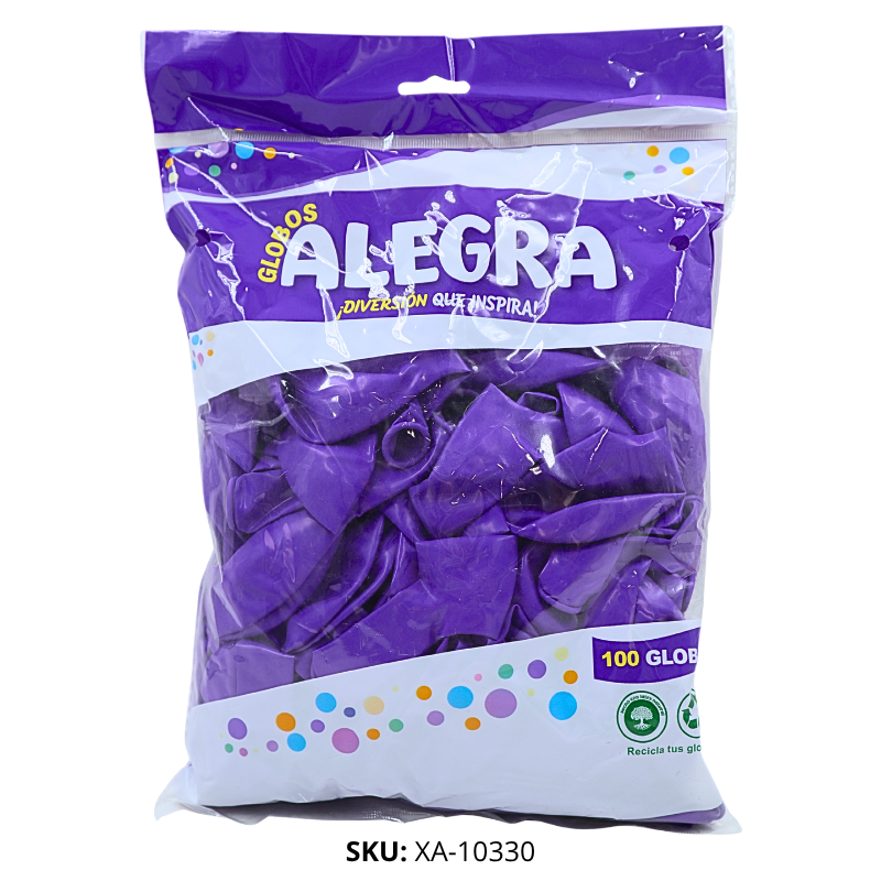 GLOBO LATEX MORADO 12" X100B