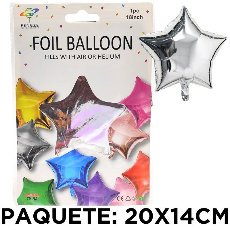 GLOBO MET. ESTRELLA PLATEADO18PLG XU X600B