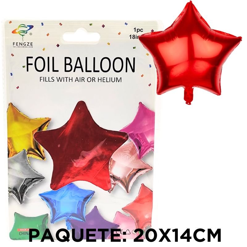 GLOBO MET. ESTRELLA ROJO 18PLG XU X600B