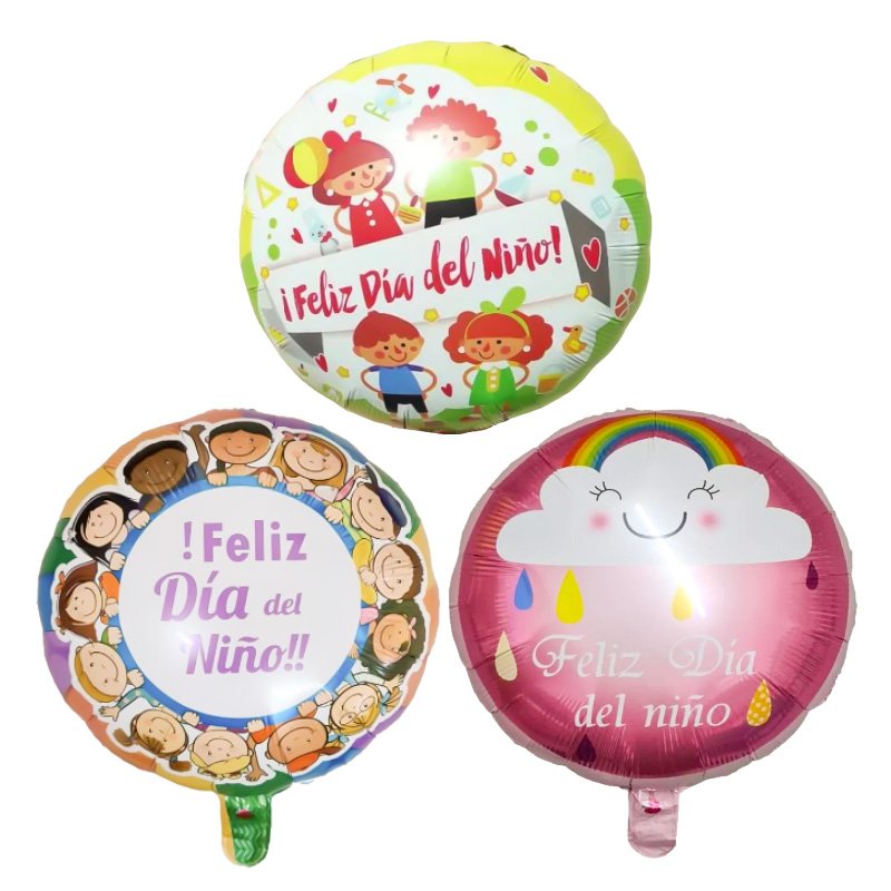 GLOBO MET. RED. DIA DE NIÑO 18PLG. 3MOD