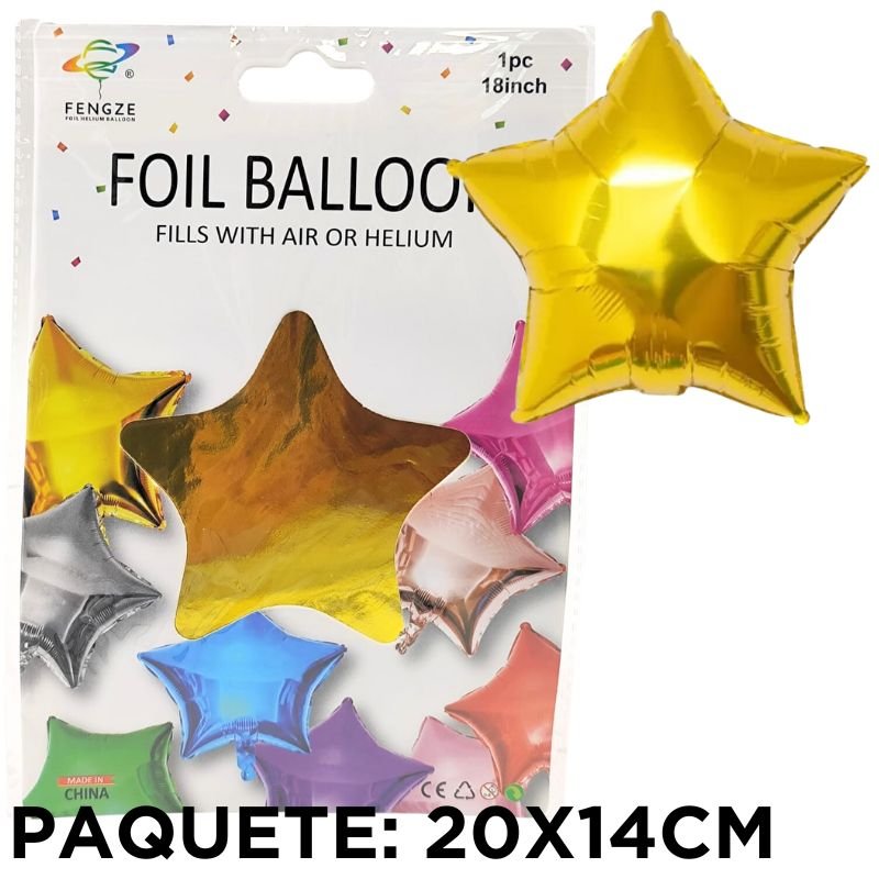 GLOBO MET.ESTRELLA DORADO 18PLG XU X600B