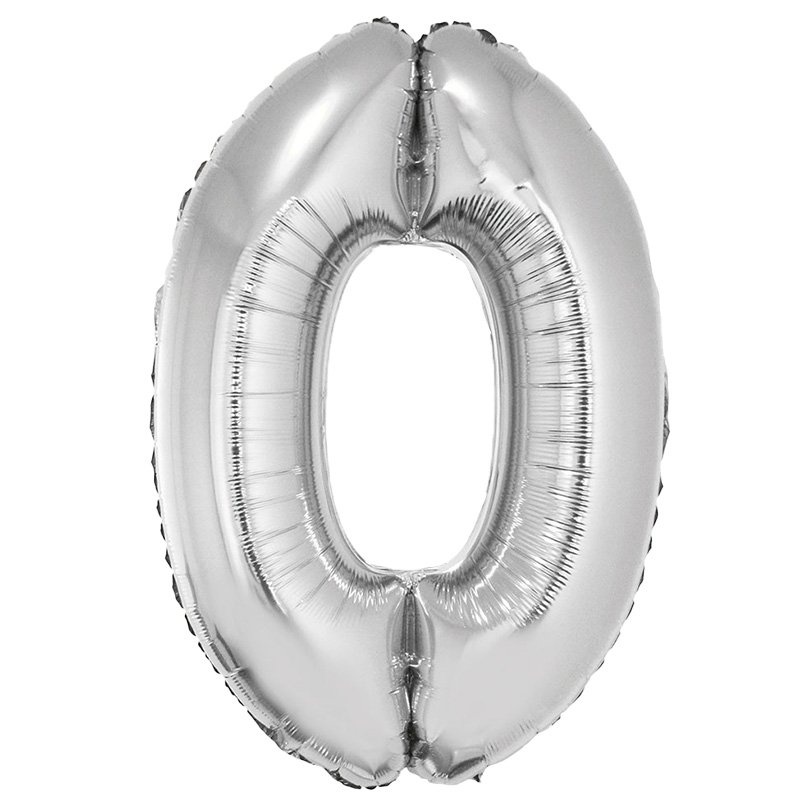 GLOBO NUM MED 0 PLATEADO
