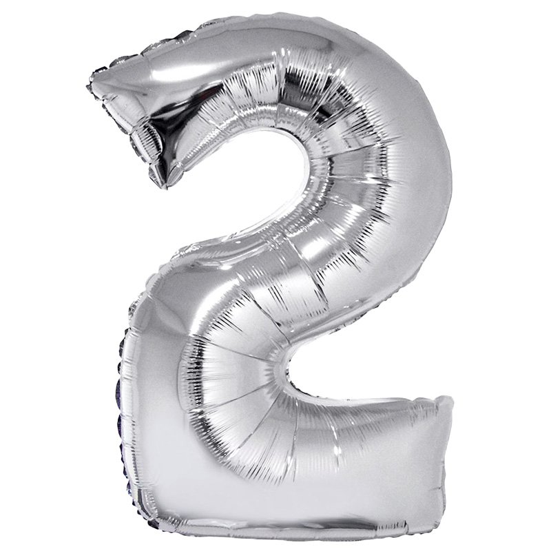 GLOBO NUM MED 2 PLATEADO X1000B