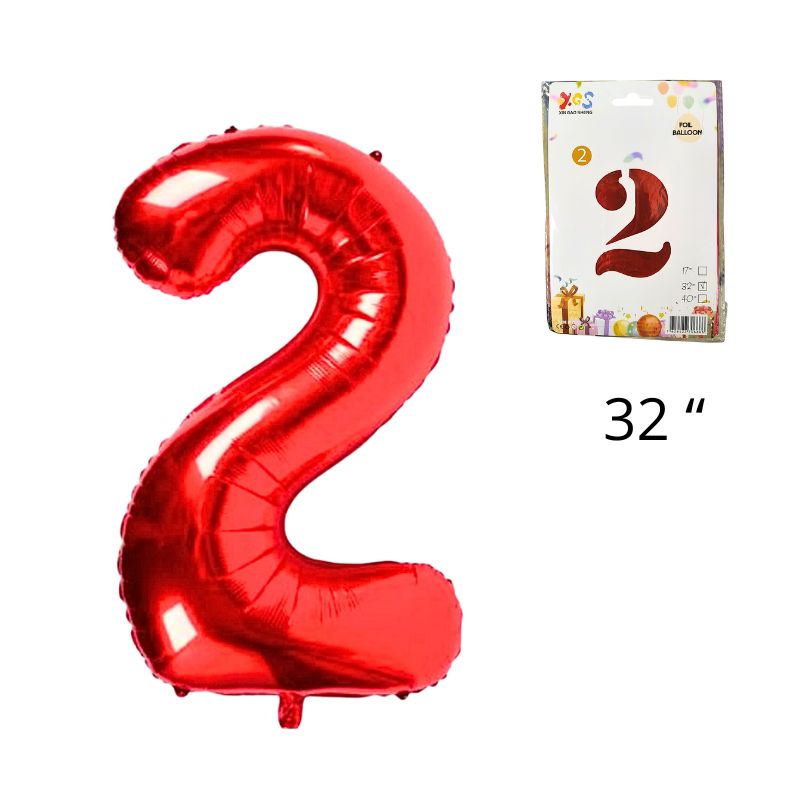 GLOBO NUM MED 2 ROJO