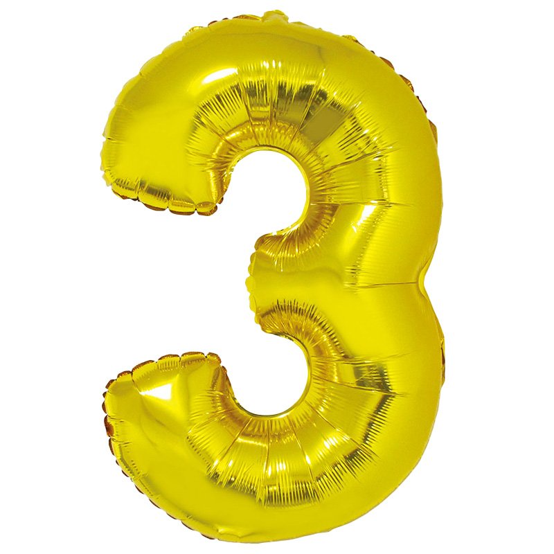 GLOBO NUM MED 3 DORADO