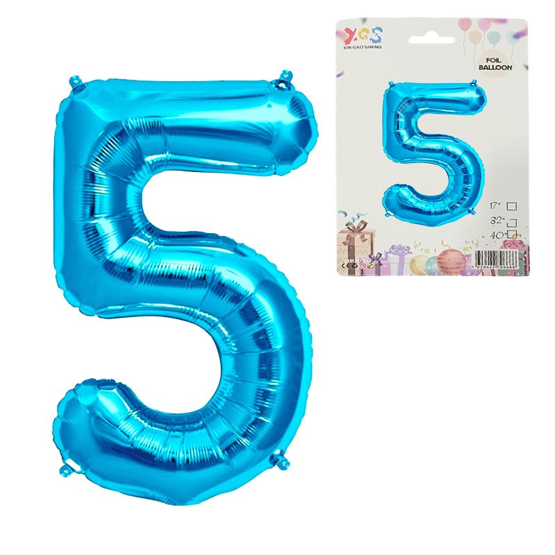 GLOBO NUM MED 5 AZUL