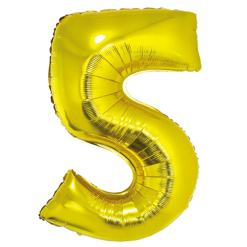 GLOBO NUM MED 5 DORADO