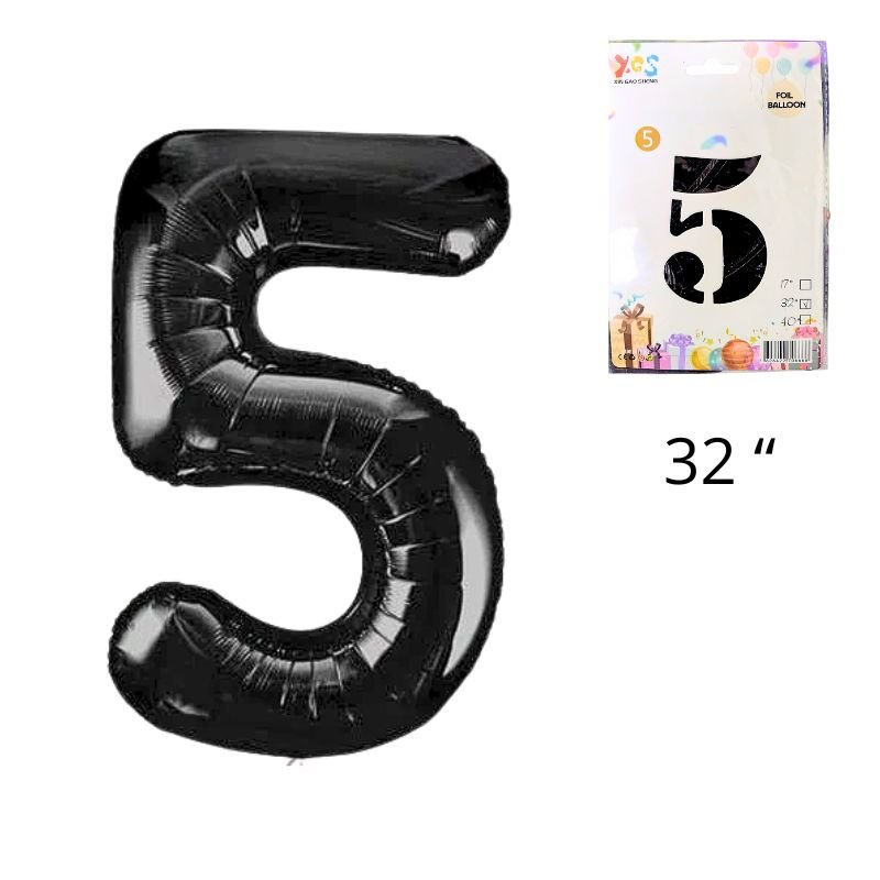 GLOBO NUM MED 5 NEGRO