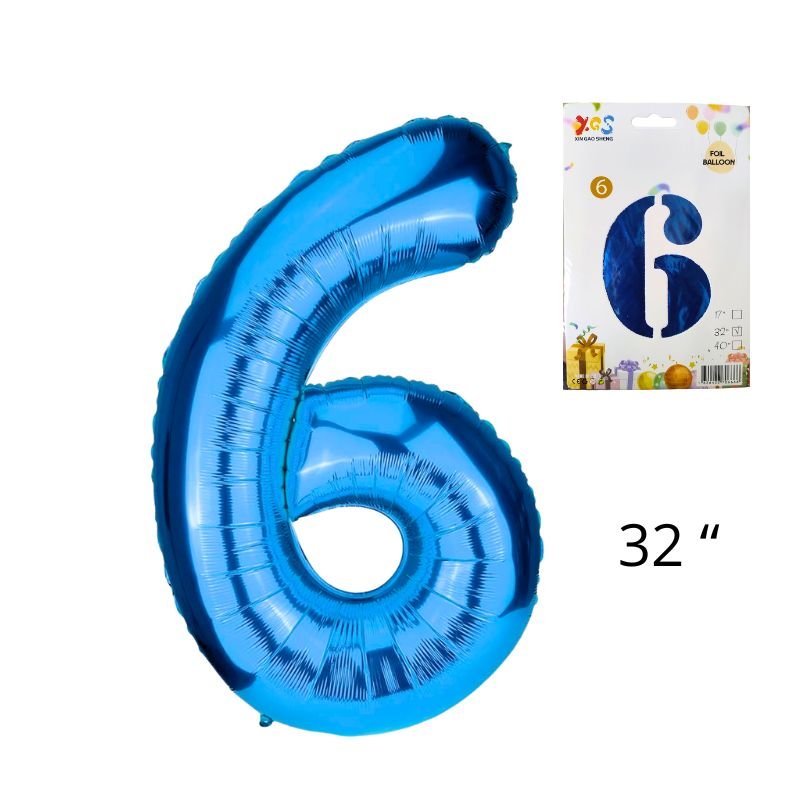 GLOBO NUM MED 6 AZUL