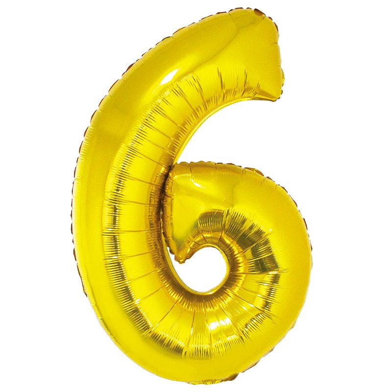 GLOBO NUM MED 6 DORADO
