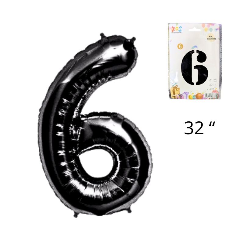 GLOBO NUM MED 6 NEGRO