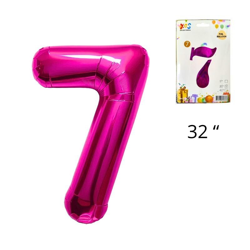 GLOBO NUM MED 7 FUCSIA