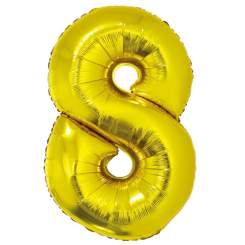 GLOBO NUM MED 8 DORADO