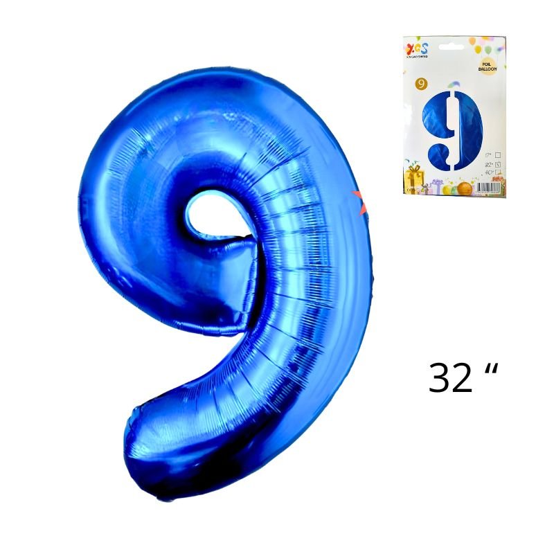 GLOBO NUM MED 9 AZUL