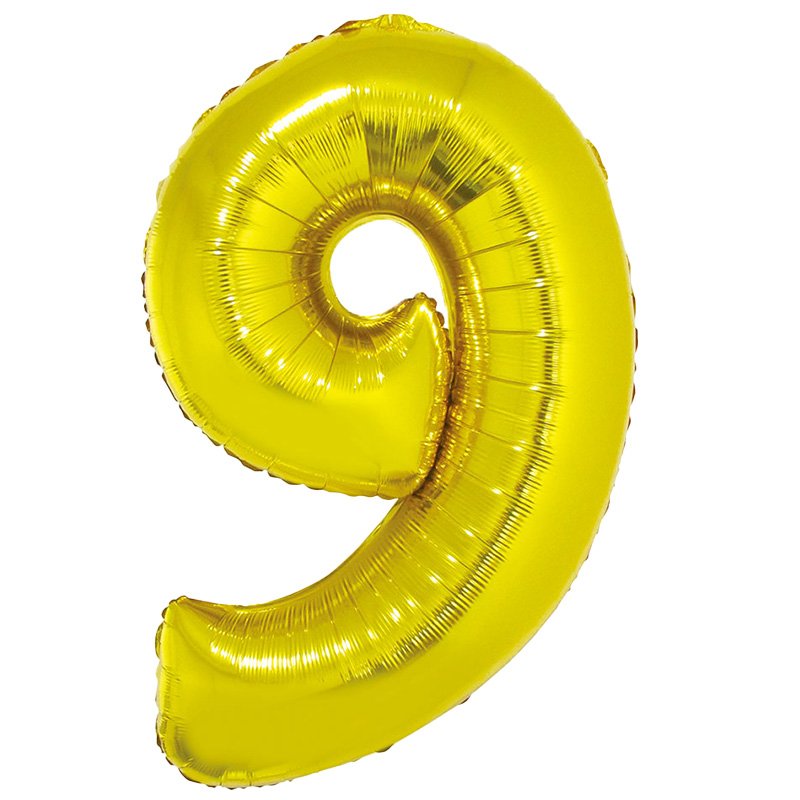 GLOBO NUM MED 9 DORADO