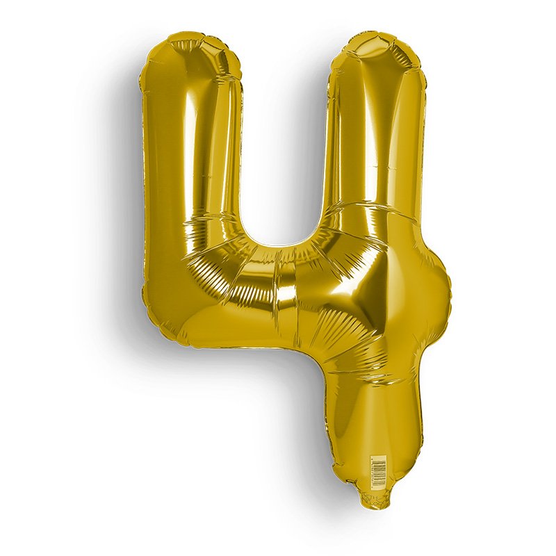 GLOBO NUM PEQ 4 DORADO