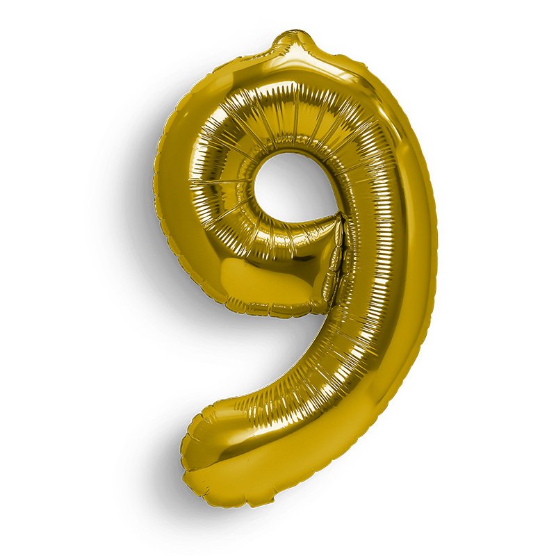 GLOBO NUM PEQ 9 DORADO