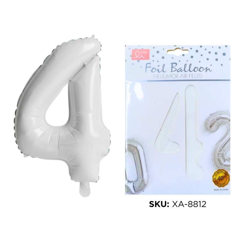 GLOBO NUM. JUMBO #4 BLANCO XU/400B
