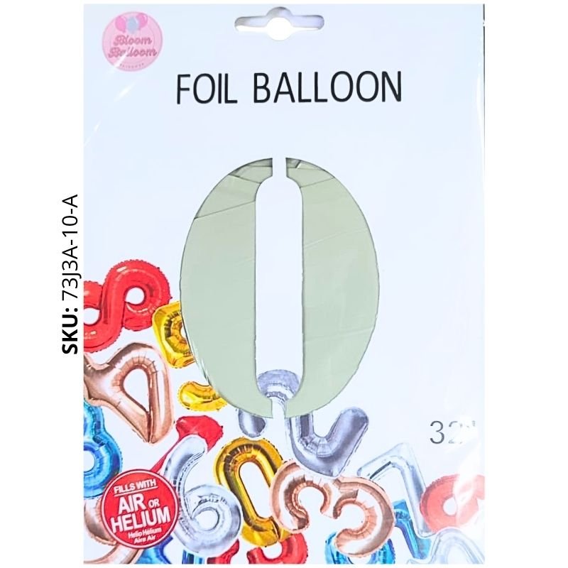 GLOBO NUMERO 0 COLOR BEIGE 32PLG