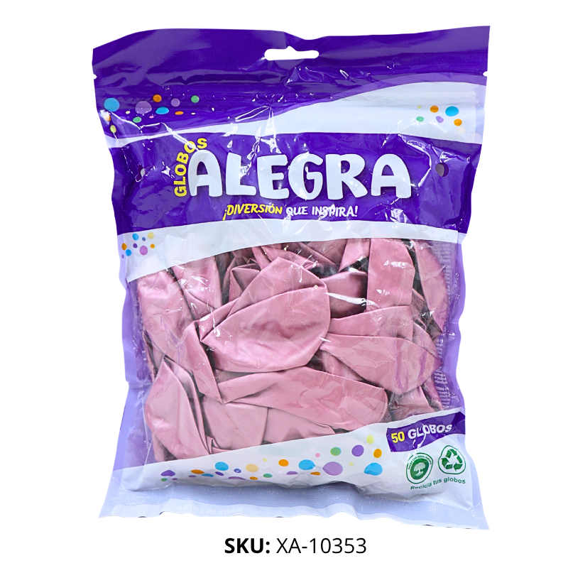 GLOBO R12 ROSADO CROMADO X50PZS X100B