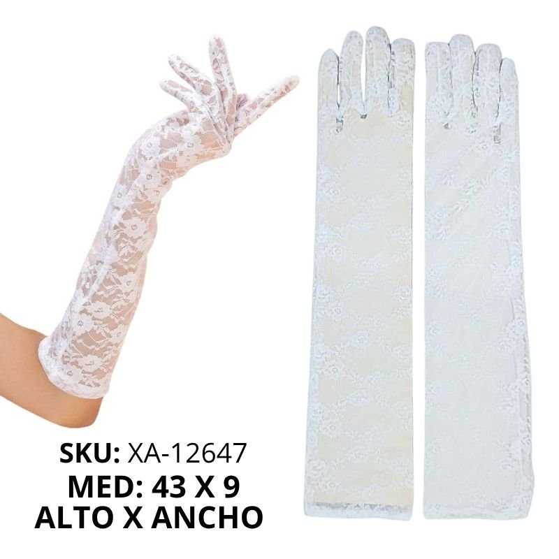 GUANTES DE ENCAJE BLANCO X600B