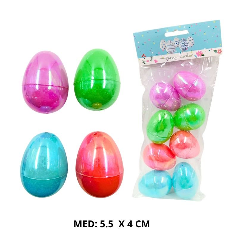 HUEVOS PLAST . PASC 4COL X8PZS/X200B