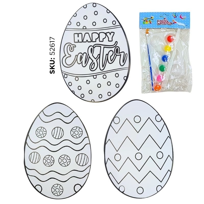 JUEGO P/COLOREAR ACUAR. HUEVO/ PASCUA 3PCS XU