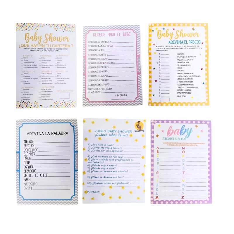 JUEGOS BABY SHOWER V/MOD X12