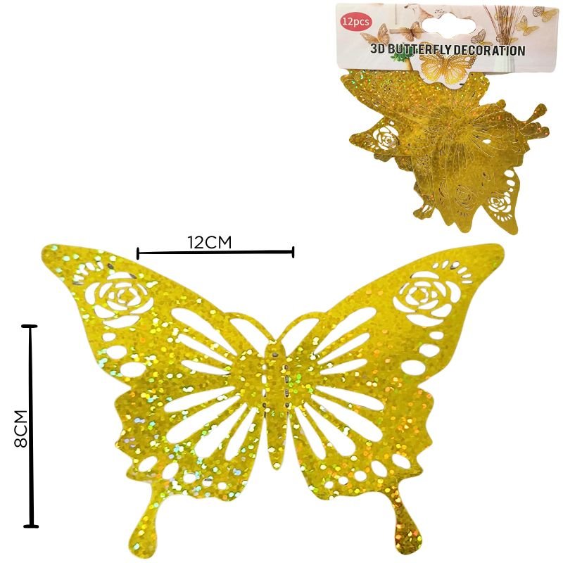 MARIPOSA TROQUELADA DOR 12PZS XU X1200B