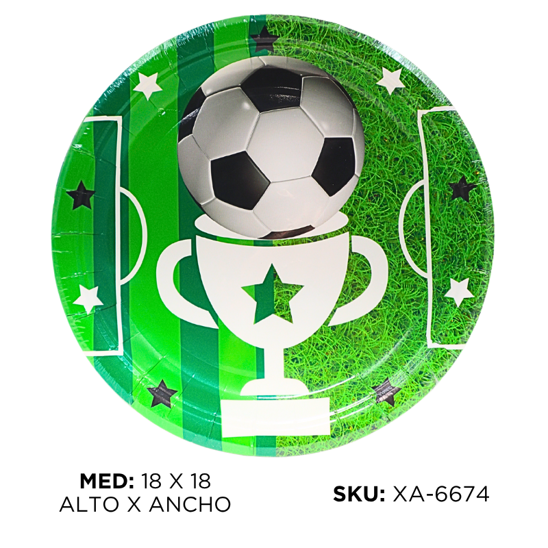 PLATO CART. FUTBOL VERDE X10 X240B