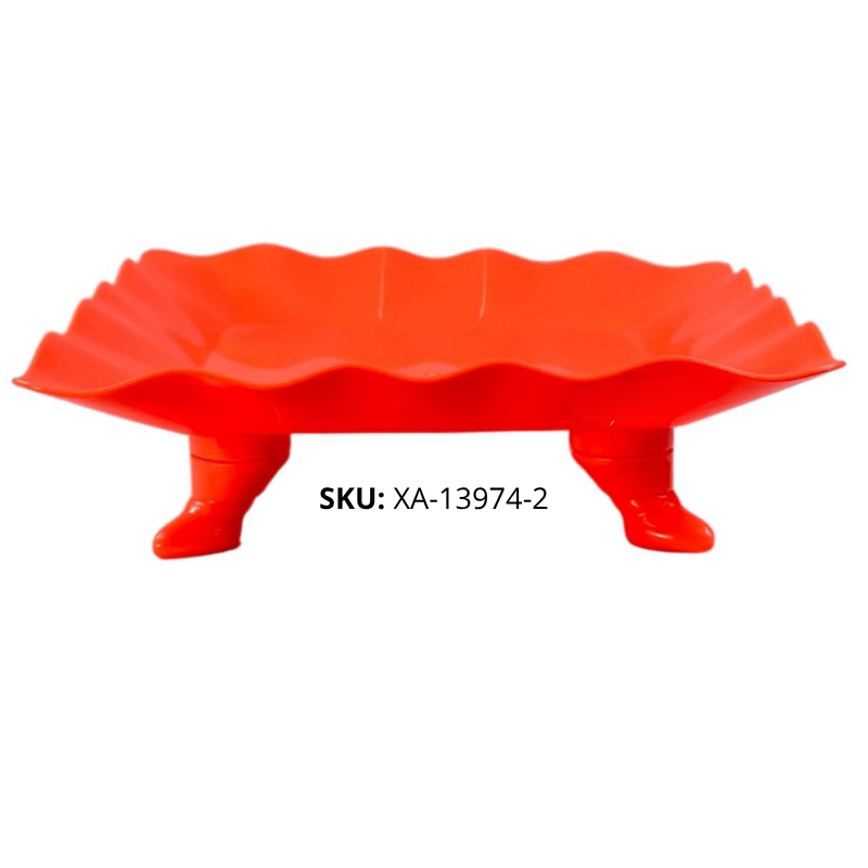 PLATO P/BOCAD CUADR PLAST NARANJA NEON XU X96B