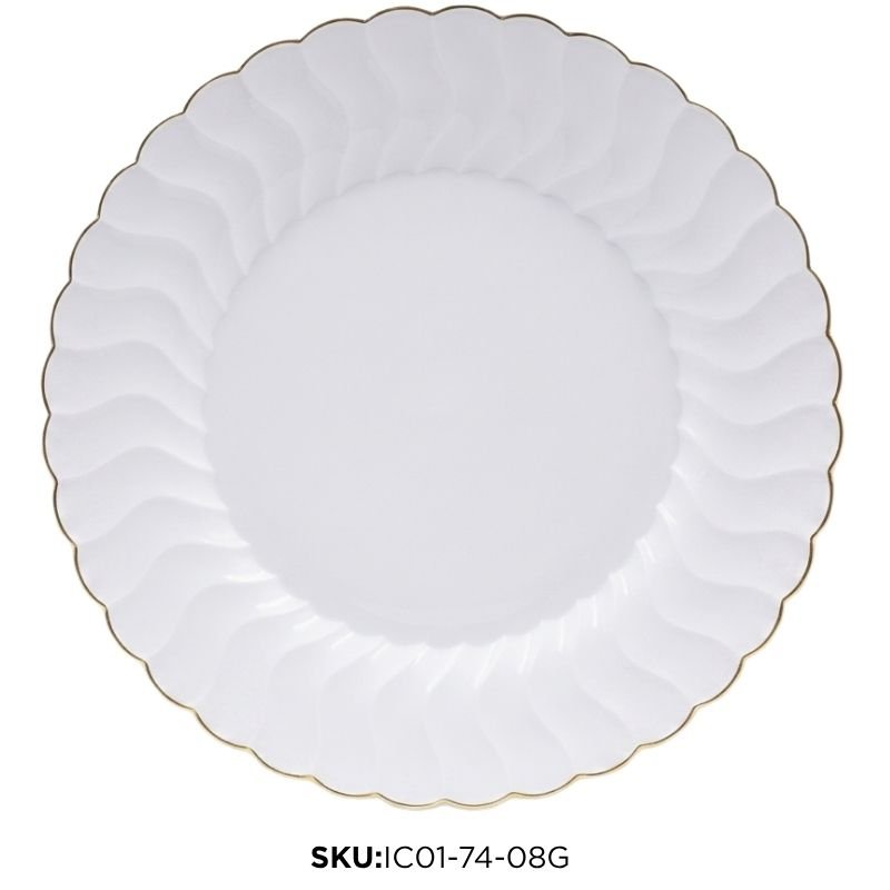 PLATO PLAST. BLANCO ONDAS FILO DOR X10U