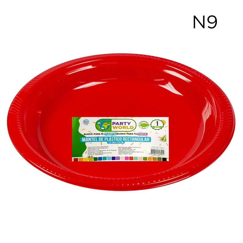 PLATOS PLAST.N9 ROJO X 10U.