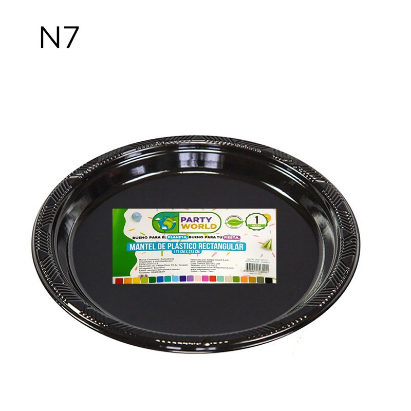 PLATOS PLAST.NEGRO N7 X 10U.