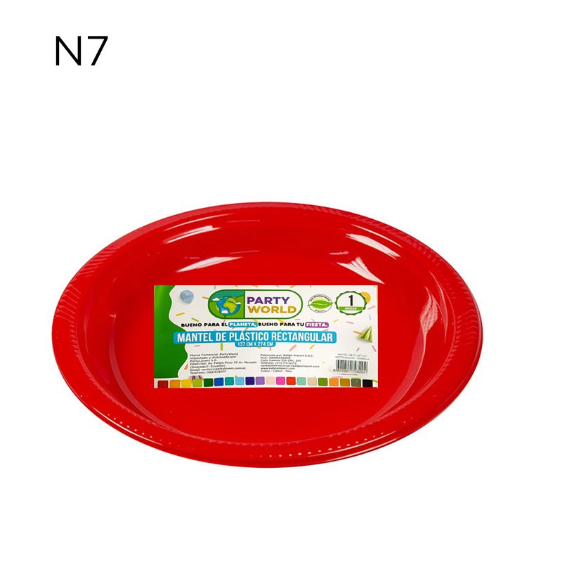 PLATOS PLAST.ROJO N7 X 10U.