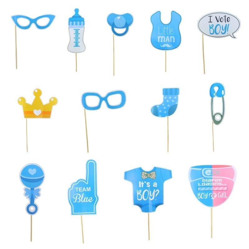 PROPS BABY SHOWER NIÑO X13PCS/360B