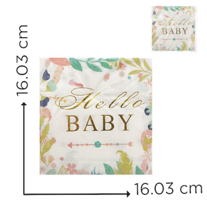 SERVILLETA HELLO BABY X20 X300B