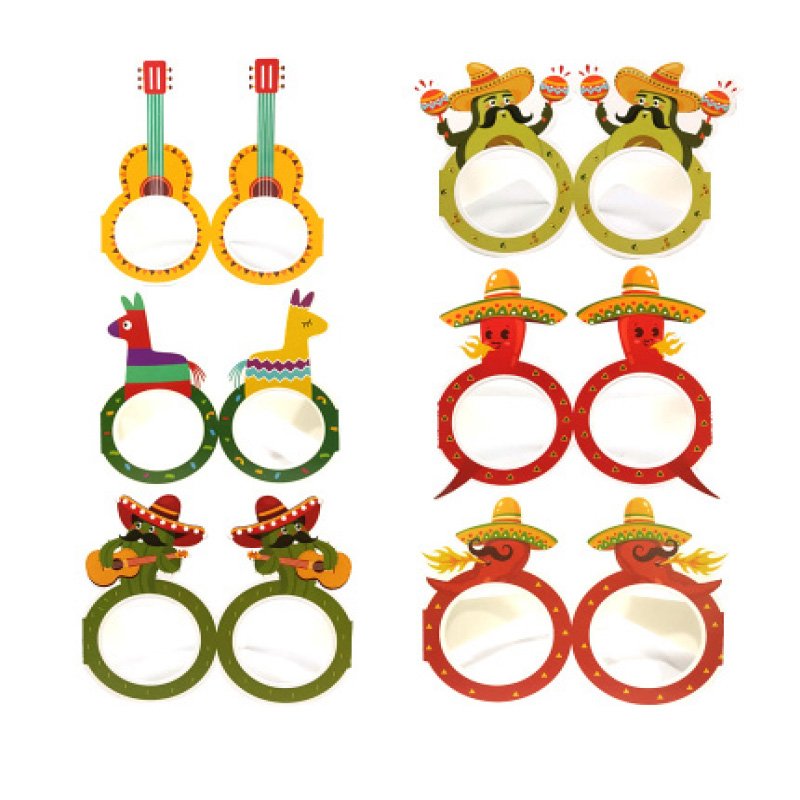 SET GAFAS DE PAPEL MEXICANOx12PCS x