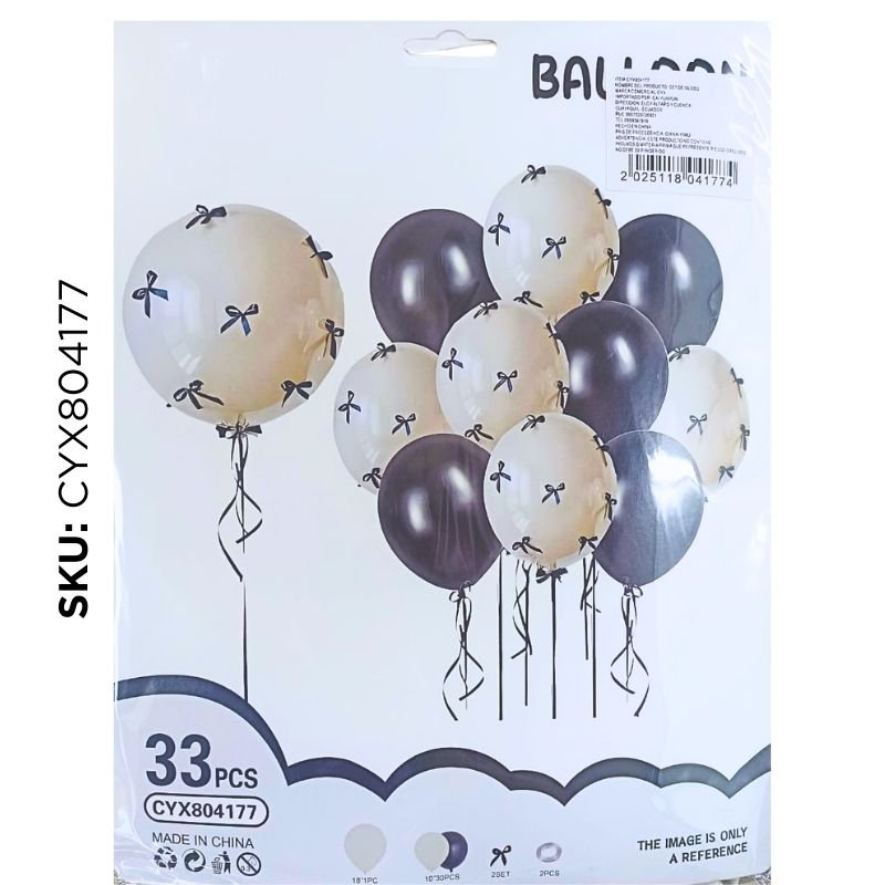 SET GLOBO LAZO BLAN/ NEGRO 33PCS XU