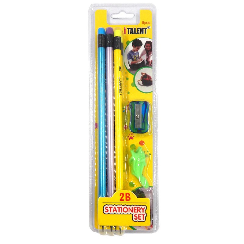 SET LAPICES NEON/METAL 2B 6PCS
