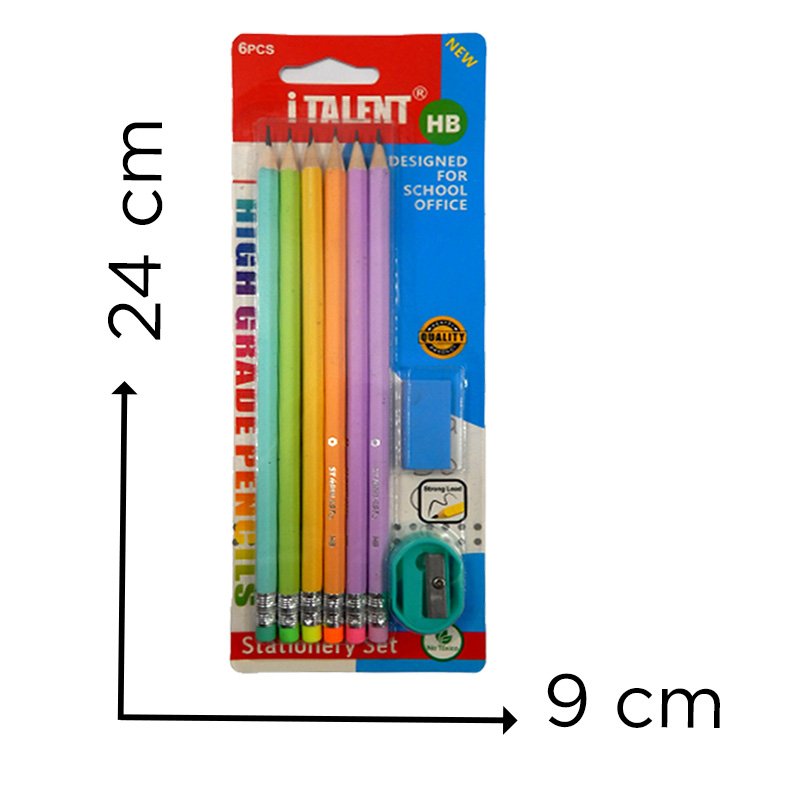 SET LAPIZ X6 HB 6COL/DESIGNED