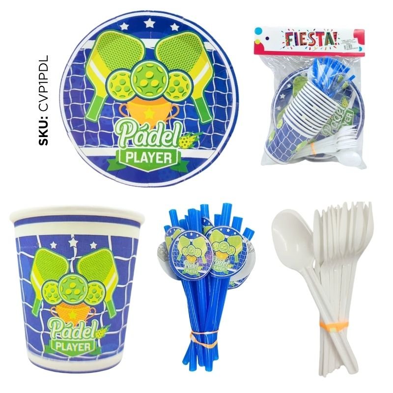 SET PLATO-CUBIERTOS PADEL X12U