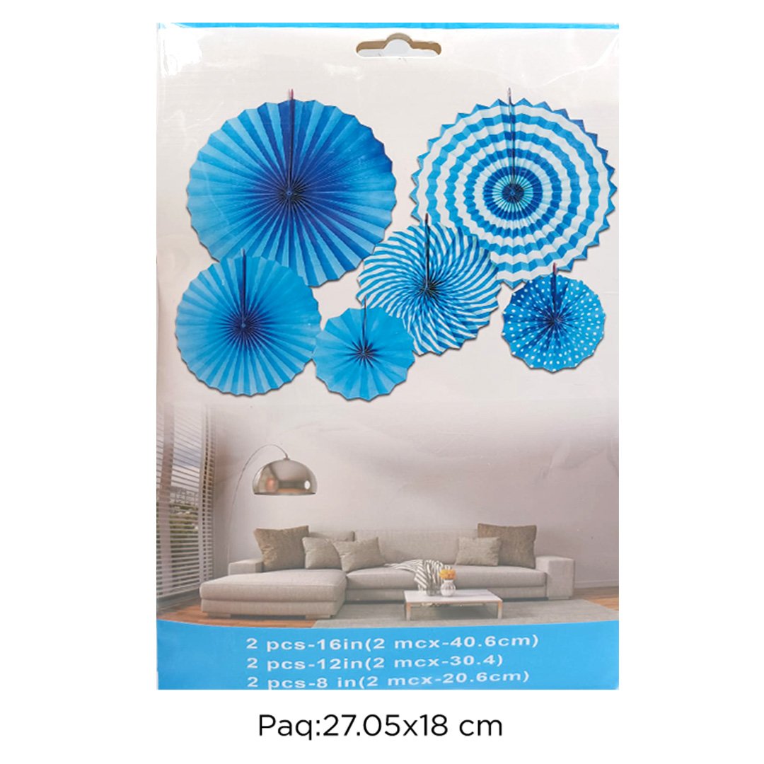 SET ROSETONES CELESTES X 6PCS/ B100