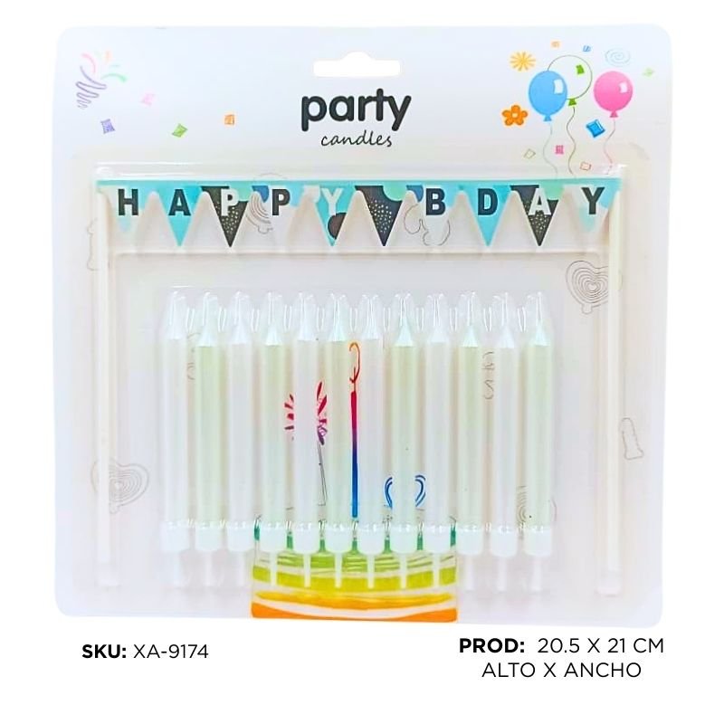 SET VELA CELES/BLAN 12PCS X144B
