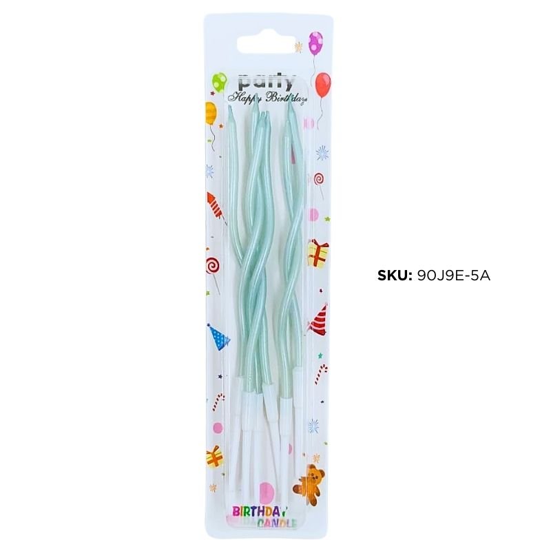 SET VELA CURVA MENTA SATINADO X6PZS