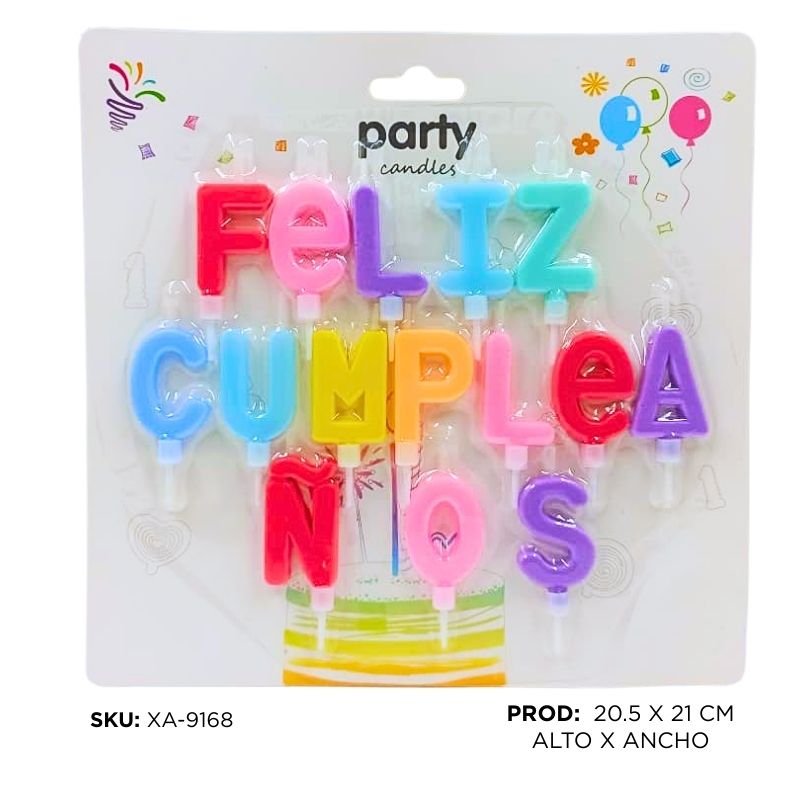 SET VELA FELIZ/C V. COLOR 15PCS X144B