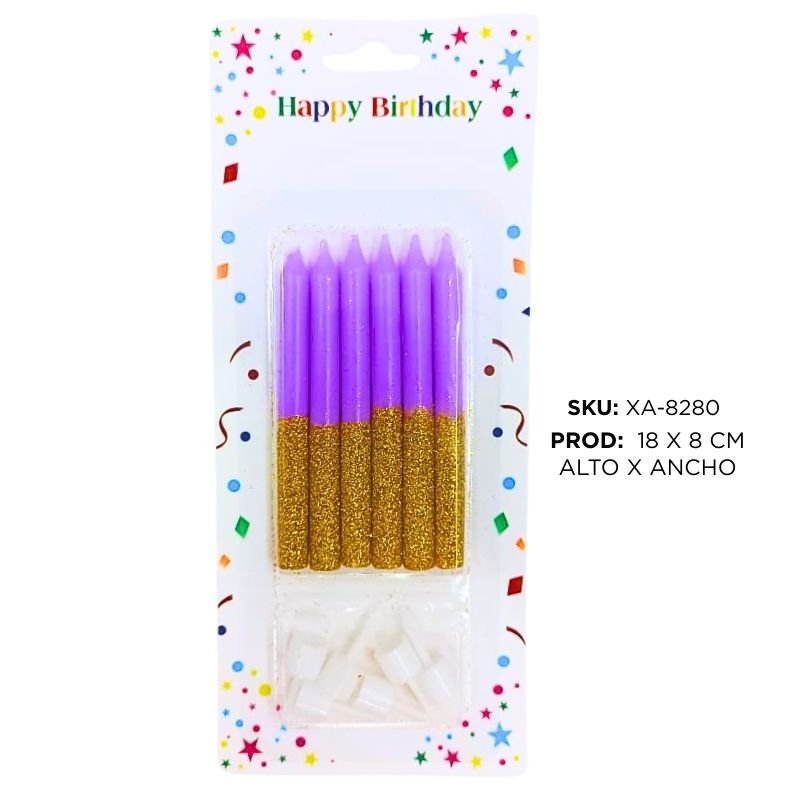 SET VELAS LILA/ESCAR 6PCS X576B