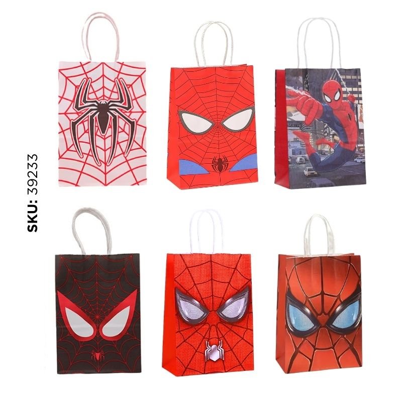 SHOPPING BAG SPIDERMAN V/ MOD.12PCS XU