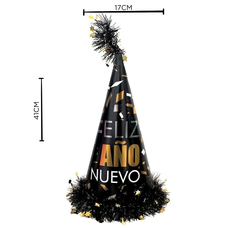 SOMBRERO CONO FELIZ AÑO NEGRO XU X12