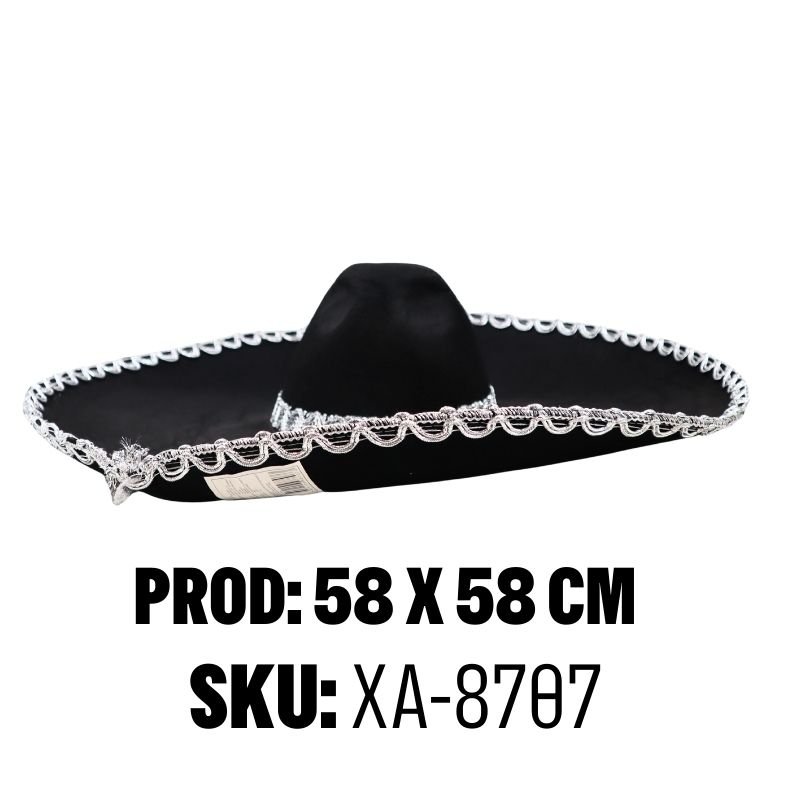 SOMBRERO MEXICANO NEGRO /DORADO x60B